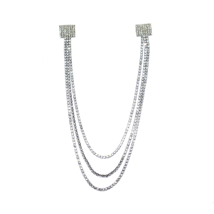 韩国网红超闪镶钻长款链条流苏胸针女胸花别针休闲西装领针肩章