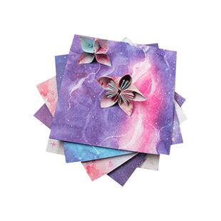 星空彩色碎印花手工折纸正方形双面软卡纸小号大花千纸鹤制作材料学生幼儿园儿童剪纸星座梦幻樱花