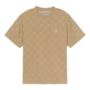 MLB官方 男女情侣圆领时尚短袖满印老花休闲T恤夏季新款TSM01