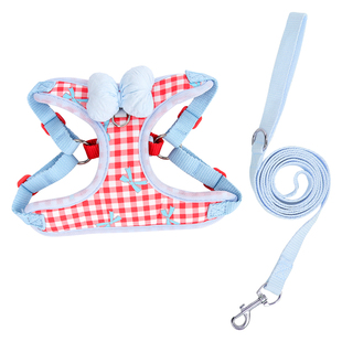 狗狗牵引绳背心式遛狗绳宠物胸背带小型犬泰迪博美柯基比熊狗链子