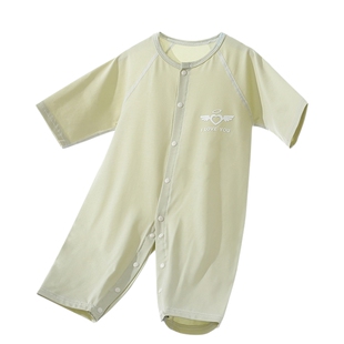 2件装 婴儿连体衣夏季薄款莫代尔长袖睡衣宝宝空调爬服新生儿哈衣