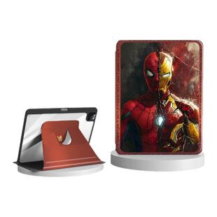 适用苹果ipadpro平板保护套mini7钢铁侠ipad10带笔槽360旋转11英寸ipad9代ipadair6保护壳air5迷你6漫威2男13