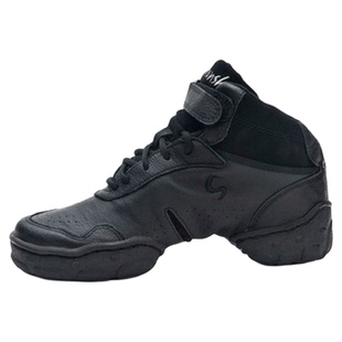 法国正品三沙健身运动软底舞蹈鞋女广场舞鞋真皮增高现代舞鞋B52L