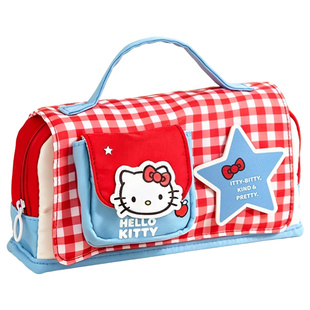 联名HelloKitty凯蒂猫手提笔袋女孩小学生磁吸翻盖文具盒2026新款高颜值ins风大容量初中学生女生铅笔盒儿童