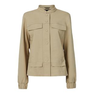 波顿2025秋季新款立领女士高端外套工装风卡其色天丝美式休闲上衣