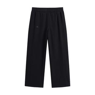 Kappa卡帕女裤2025冬季新款简约百搭加绒直筒针织长裤K0F82AK85