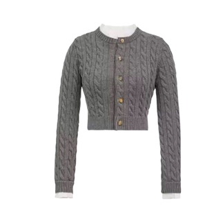 骄阳似我聂曦光赵今麦同款衣服灰色毛衣女秋冬打底开衫针织衫上衣