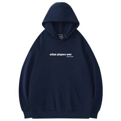 藏青色连帽卫衣薄款加绒加厚