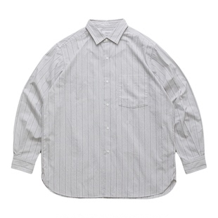 现货NANAMICA REGULAR COLLAR STRIPE日产包纱芯条纹休闲衬衫26SS