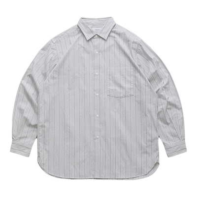 现货NANAMICA REGULAR COLLAR STRIPE日产包纱芯条纹休闲衬衫26SS