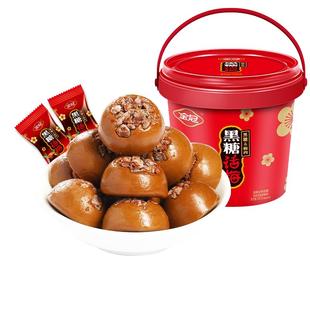 金冠桶装黑糖话梅硬糖麦丽素巧克力豆杏仁味奶糖过年货糖果小零食