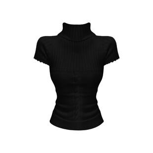 大码胖mm韩系设计感扭花短袖上衣女秋冬季修身显瘦气质高领针织衫