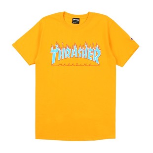 THRASHER 日版联名印花短袖 FLAME SS LOGO 火焰滑板T恤