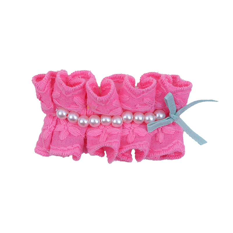 小清新粉绿撞色珍珠蝴蝶结发夹女孩侧边刘海夹女童设计感bb夹头饰