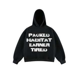 TIRED美式字母印花连帽卫衣秋季情侣宽松套头衫短版街头休闲上衣