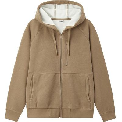 森马纯色重磅情侣外套加绒夹克男