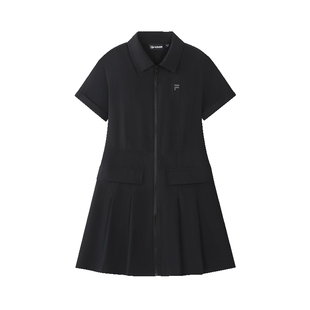 百褶裙|FILA FUSION斐乐官方女子连衣裙2026秋新款休闲凉感衬衫裙