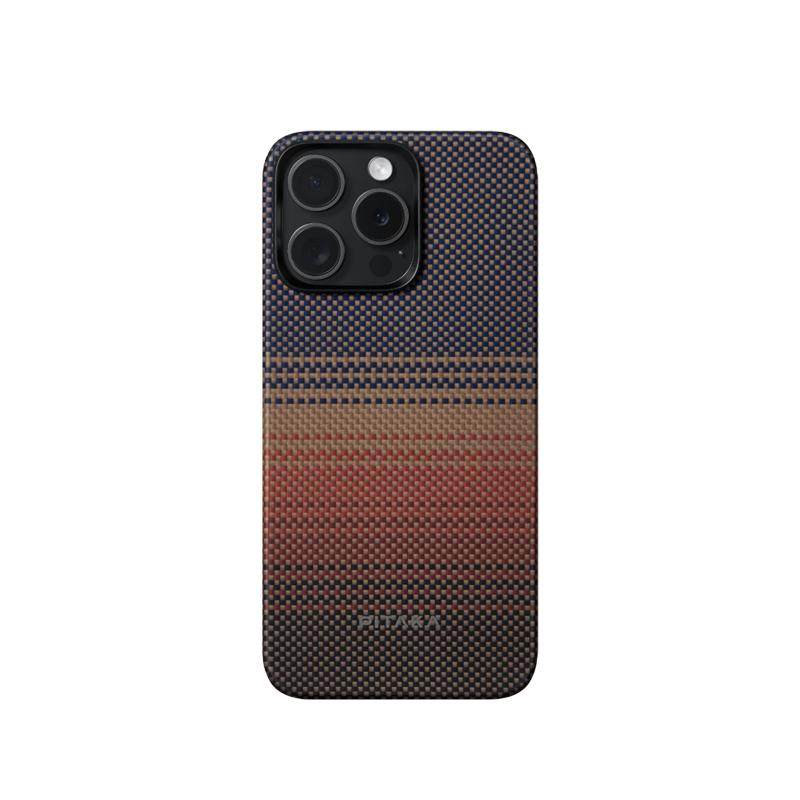 PITAKA适用苹果iphone15promax手机壳磁吸保护套日落月升防摔编织壳凯夫拉magsafe碳纤维纹高级感轻薄外壳