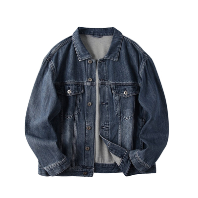 撤柜新款100棉宽松牛仔外套男生春秋季男式落肩款夹克牛仔衣3D007