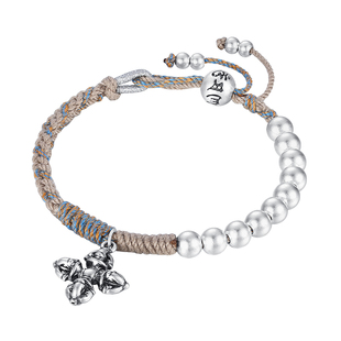 周大生转珠阁如意金刚杵手绳足银S990手工编绳轻奢生日礼物送女友