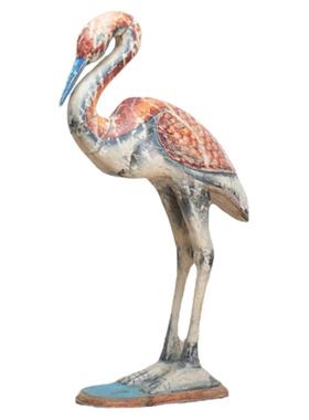 孔雀火烈鸟摆件客厅卧室木雕印度