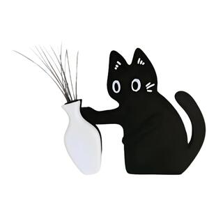 小猫推瓶子磁吸式猫胡子冰箱贴收纳猫咪毛发胡子收集摆件可插花