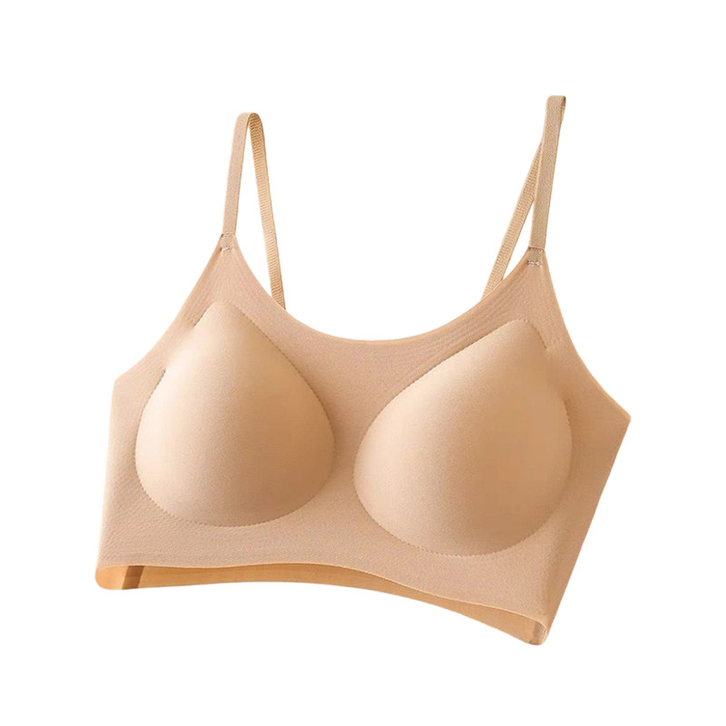 初禾念无痕内衣女粉底液轻薄透气文胸小胸聚拢隐形细肩带美背胸罩