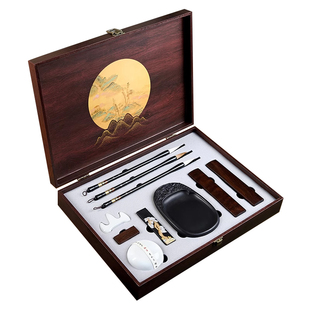 只此青绿文房四宝套装笔墨纸砚全套毛笔专业级镇纸端砚笔架成人书法练习专用初学者入门小学生软笔收纳礼盒