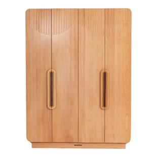 全实木儿童衣柜榉木全双门衣橱现代大容量收纳储物整墙柜上柜对开