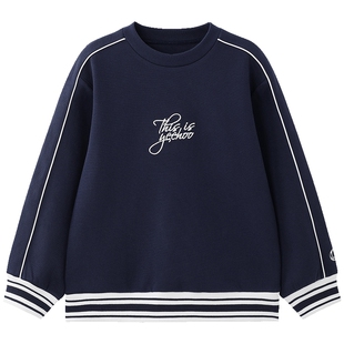 英氏童装圆领卫衣男童春季长袖春春秋新款运动宽松套头中大童上衣