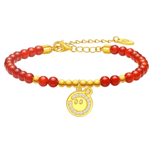 潮宏基蛋仔派对s925银玛瑙手链银饰手串手饰正版IP联名生日礼物