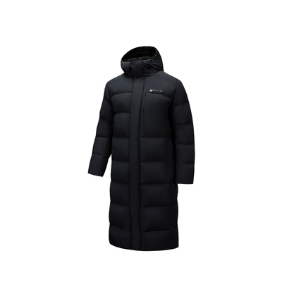 安踏中长款鹅绒服男子连帽羽绒服