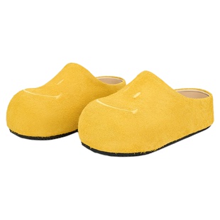 【孟子义同款】SMILEY笑脸黄色半拖厚底增高面包勃肯穆勒拖鞋