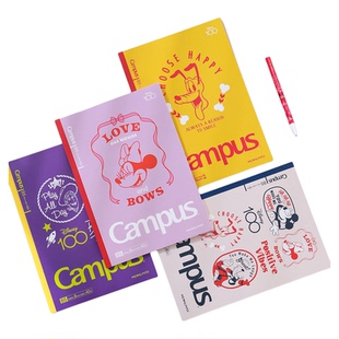 【迪士尼喜笑欢颜】日本国誉kokuyo笔记本Campus无线装订本B5横线本日记本胶装卡通大学生简约