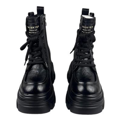 真皮厚底马丁靴女10cm内增高