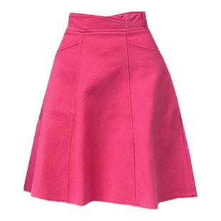 大码牛仔半身裙遮肚子夏季新款伞裙小个子胖mm高腰防走光显瘦短裙