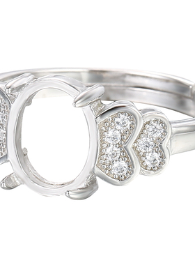 diy镶嵌蜜蜡红宝石琥珀戒指空托