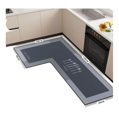 L形转角厨房垫硅藻泥防滑吸水