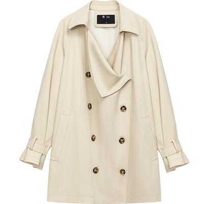 播短款翻领风衣女商场同款