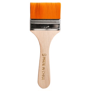 尼龙毛刷板刷软头美术生专用手绘墙绘底刷大号平头排笔刷子短柄油画丙烯板刷画笔水粉水彩国画颜料画画刷