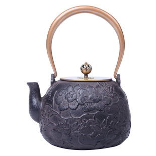 典工堂南部铁壶牡丹盛开铸铁壶手工老铁壶特价家用生铁茶壶仿日本