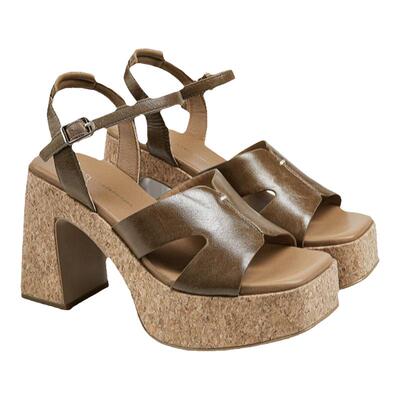 增高防水台粗高跟一字带罗马凉鞋