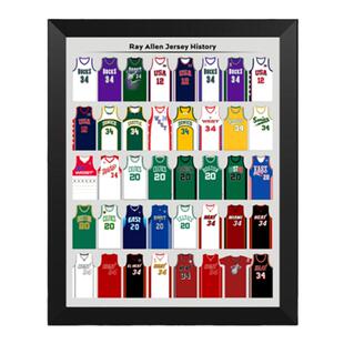 雷阿伦职业生涯球衣纪念相框 照片墙 雷·阿伦篮球球迷礼品装饰品