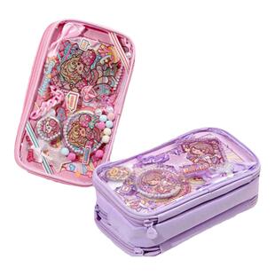 小麻薯笔袋初中女生2024新款文具袋盒铅笔盒大容量透明痛包笔袋