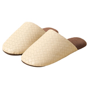 PU皮质轻柔软底棉拖鞋男女同款情侣居家室内静音防滑保暖毛绒秋冬