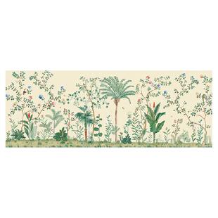 美式无缝墙布卧室餐厅无纺布墙纸花鸟壁纸中式电视背景墙定制壁画