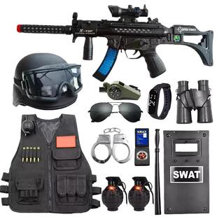 儿童警察套装特种兵玩具枪装备男童仿真户外cs特警衣服小警察装备