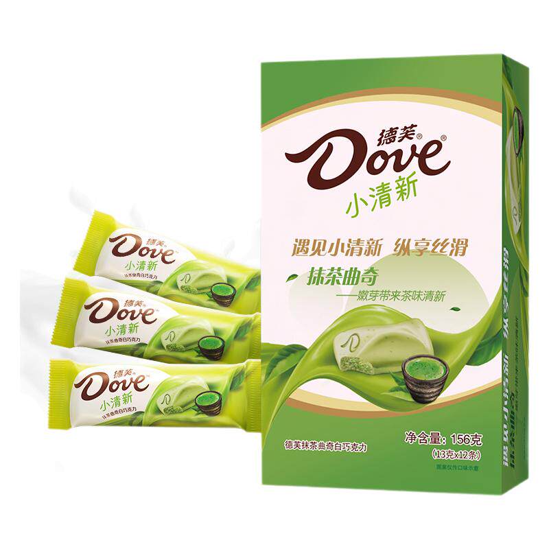 德芙小清新抹茶白巧味巧克力156g