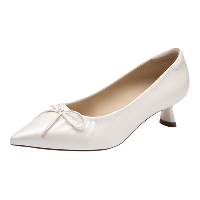 卓诗尼尖头气质小皮鞋浅口高跟鞋