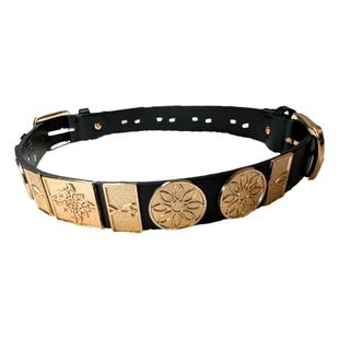 卿子赋童装汉服配饰明制锦衣卫腰带金属纹样双扣带革带耐用小牛皮